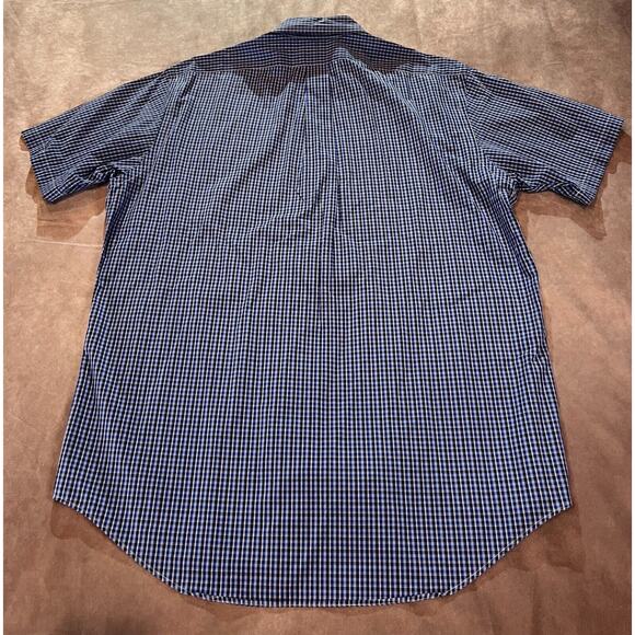 Ralph Lauren Men's Blue Classic Fit Check Short Sleeve Button-Down Shirt Size L - Picture 3 of 8